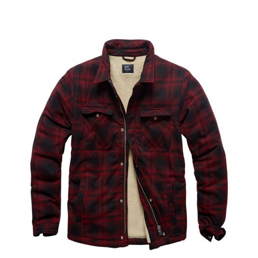 Bunda Vintage Industries Class Sherpa - červená, L