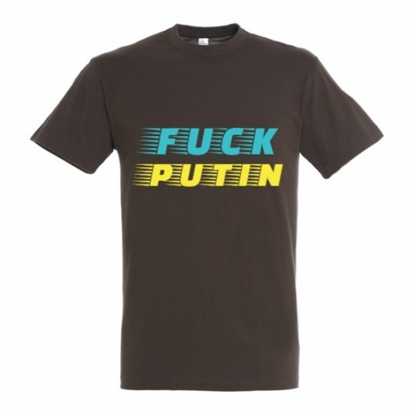 Tričko Fuck Putin - hnedé, S