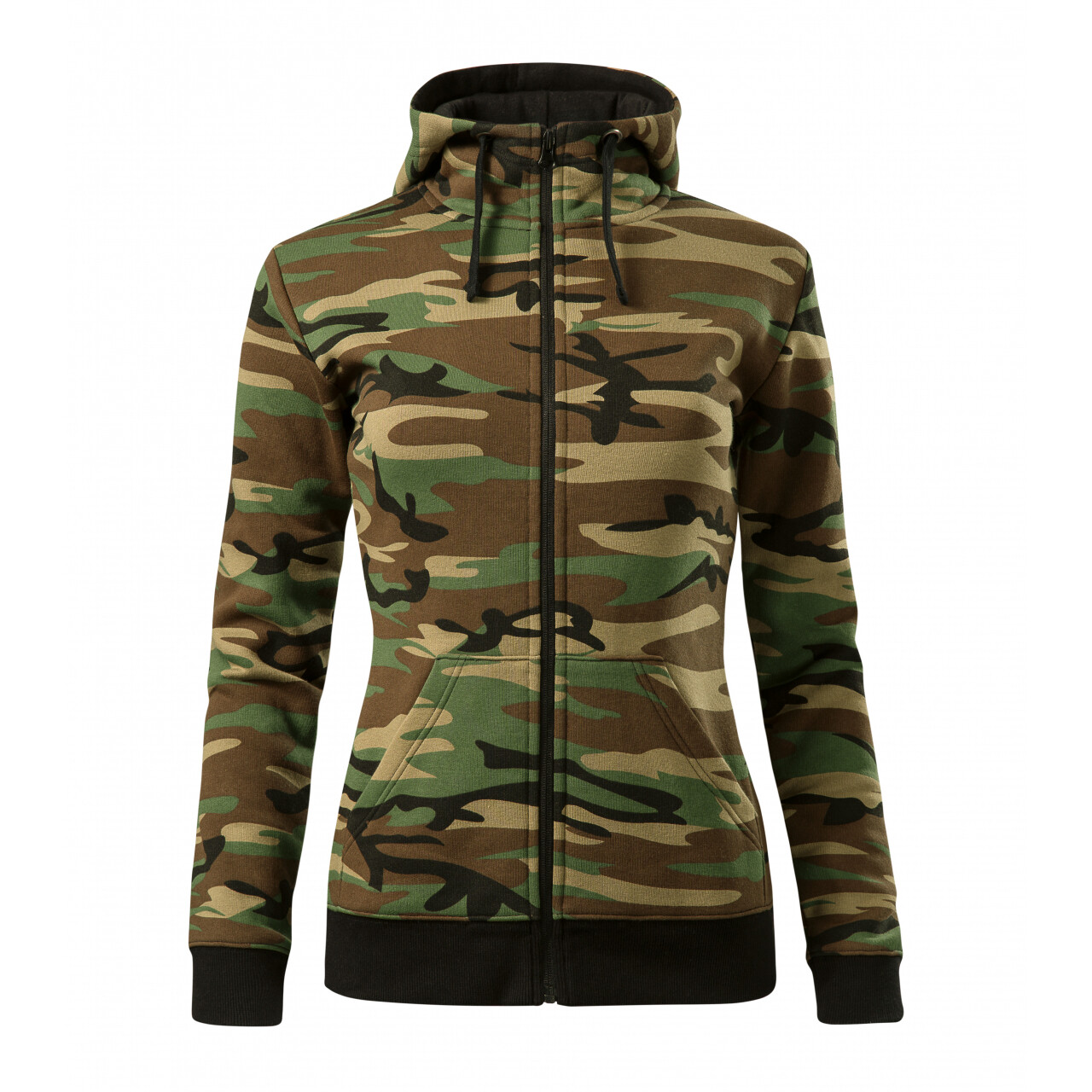Mikina dámska Malfini Camo Zipper - woodland, XL