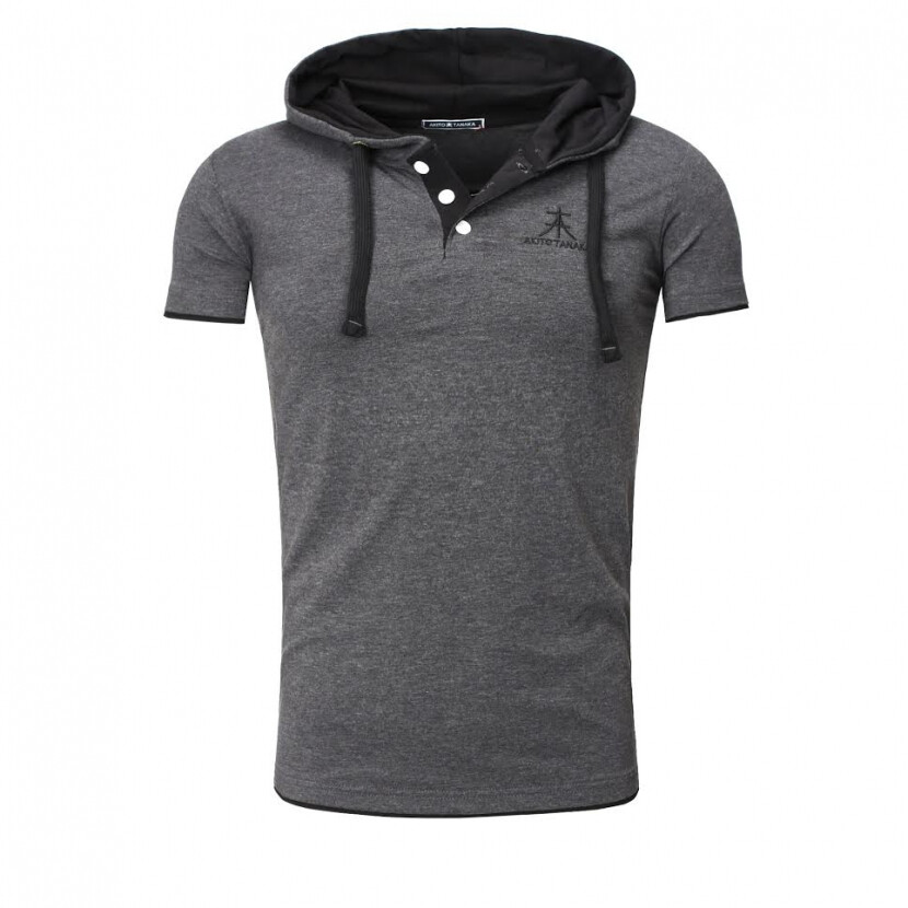 Polokošeľa Akito Tanaka Contras - sivá-čierna, S