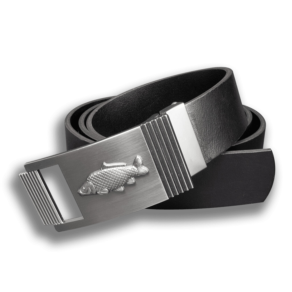 Opasok kožený rybársky Kapor Vruby 4 cm - čierny, 100