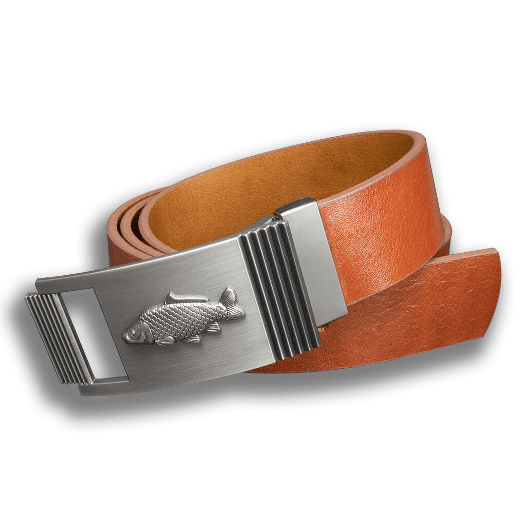 Opasok kožený rybársky Kapor Vruby 4 cm - hnedý, 100