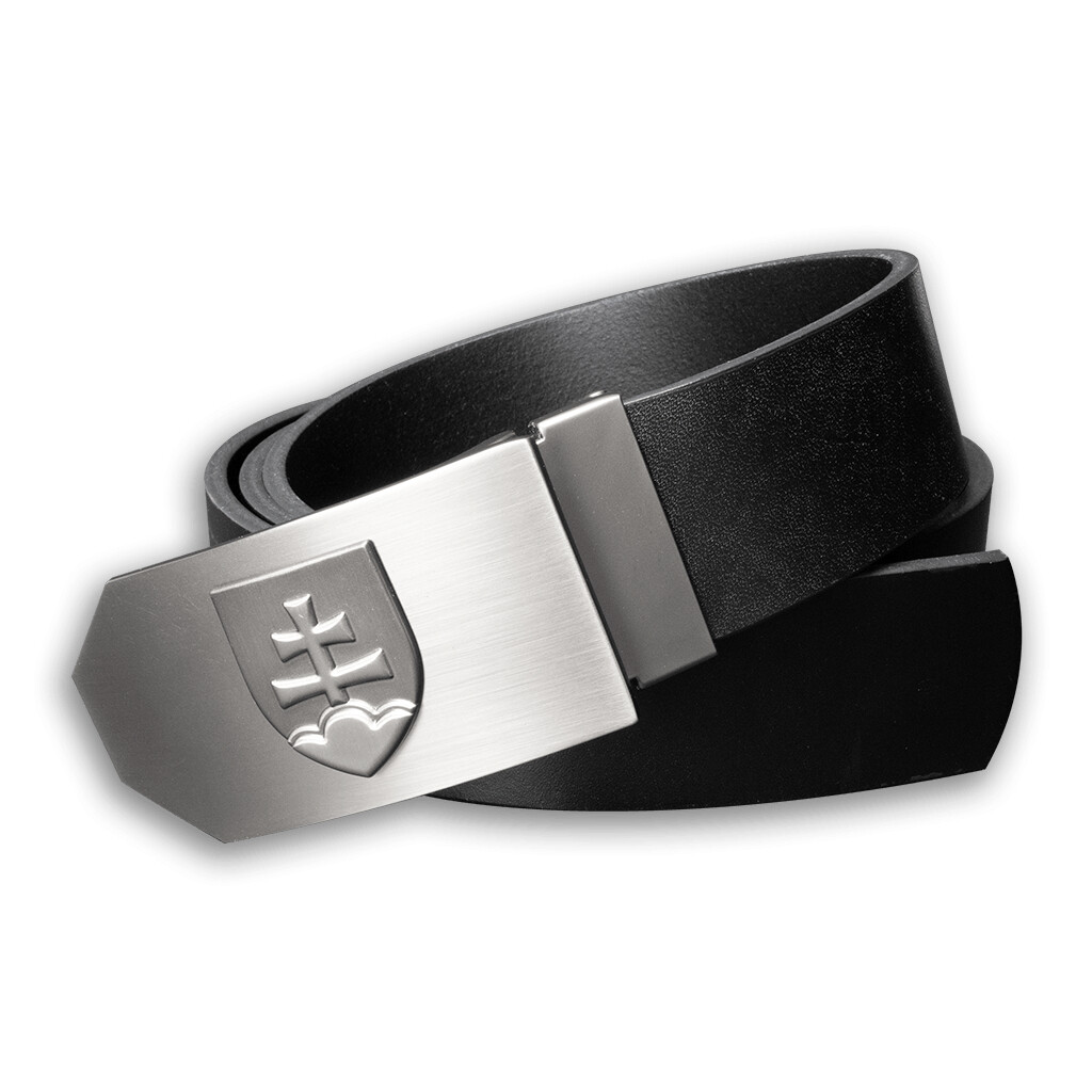 Opasok kožený Slovenský znak 4 cm - čierny, 100