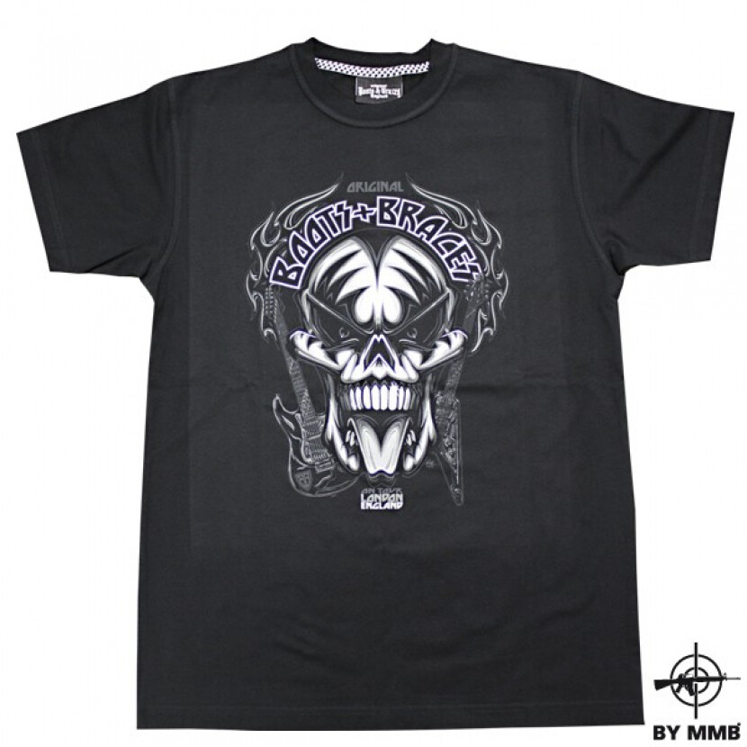 Tričko Boots and Braces Guitar - čierne, XL