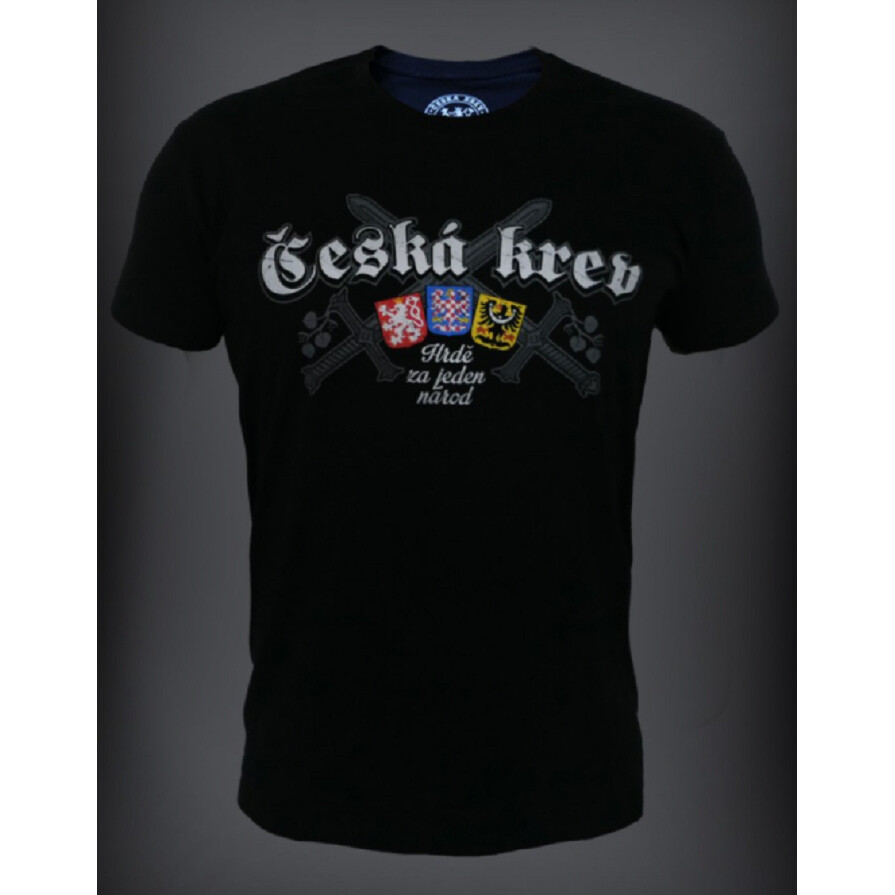 Tričko pánske Česká krv Hrdo za jeden národ - čierne, M