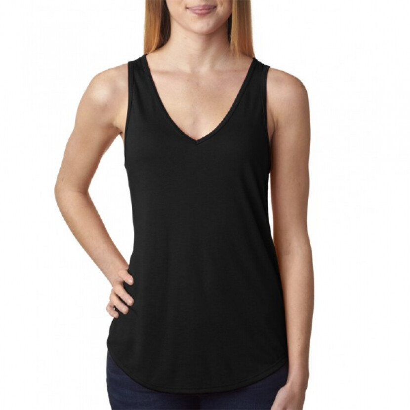 Tielko Bella Flowy V-neck Tank - čierne, L