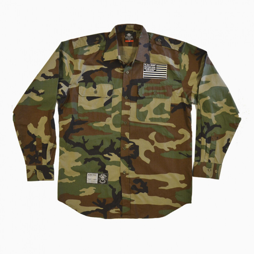 Košeľa Black Heart Destroyer - woodland, XL
