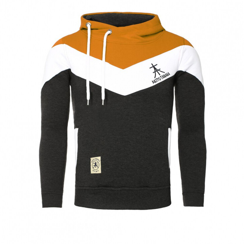Mikina s kapucňou Akito Tanaka Arrow - antracitová-žltá, S