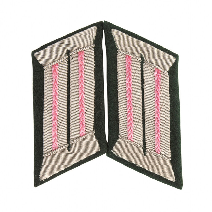 WH dôstojnícke golierové výložky Panzertruppe - olivové-ružové