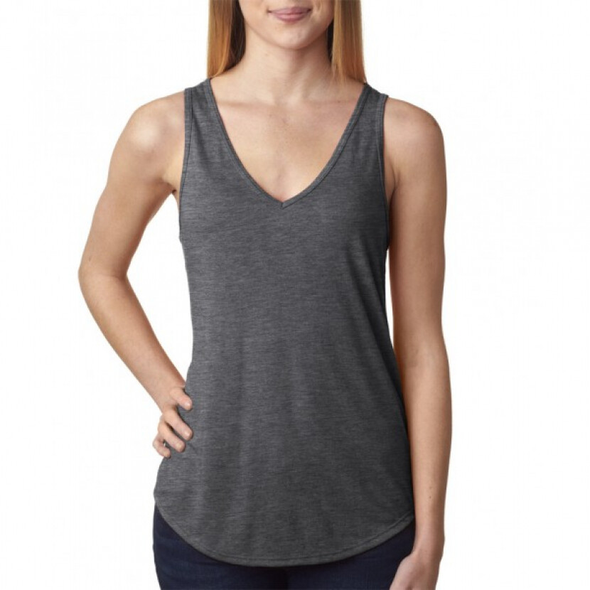 Tielko Bella Flowy V-neck Tank - sivé, S