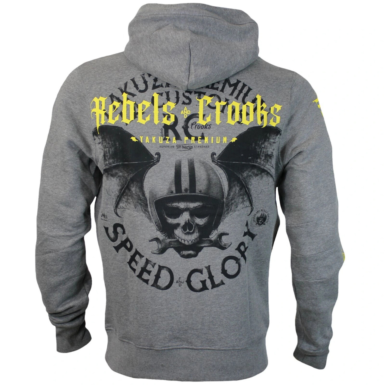 Mikina s kapucňou Yakuza Premium Speed Rebels Crooks - sivá, 4XL