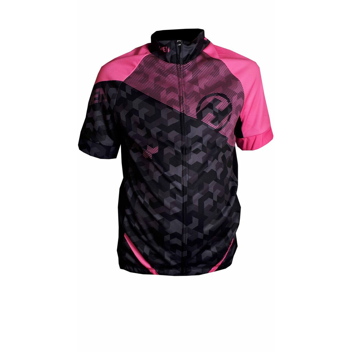 Dres detský s krátkym rukávom Haven Singletrail - čierny-ružový, 140