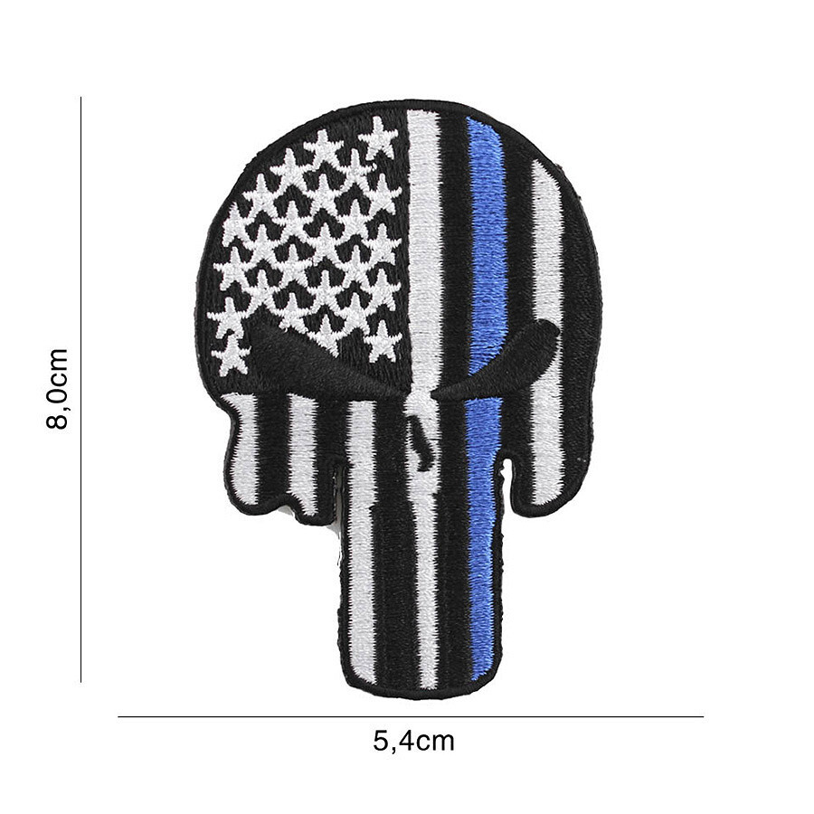 Textilná nášivka Fostex USA Punisher Blue Thin Line - farebná