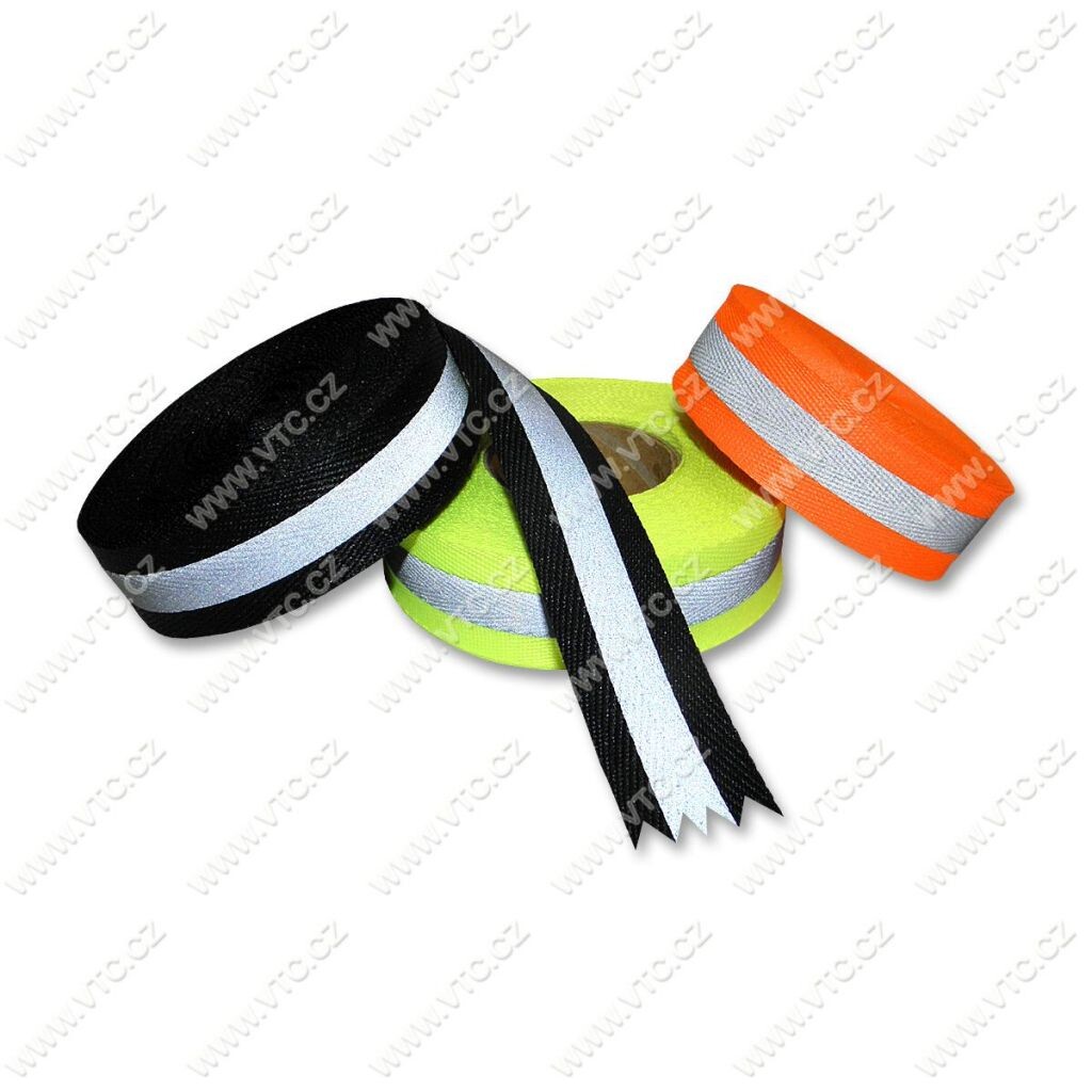 Páska reflexná našívacia 25 mm 10 m - oranžová