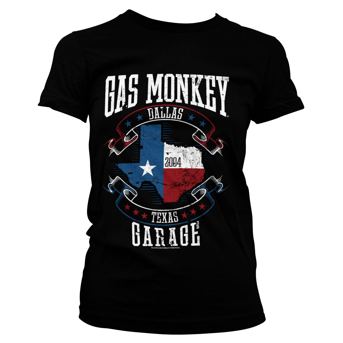 Tričko dámske Gas Monkey Garage Texas Flag - čierne, XXL