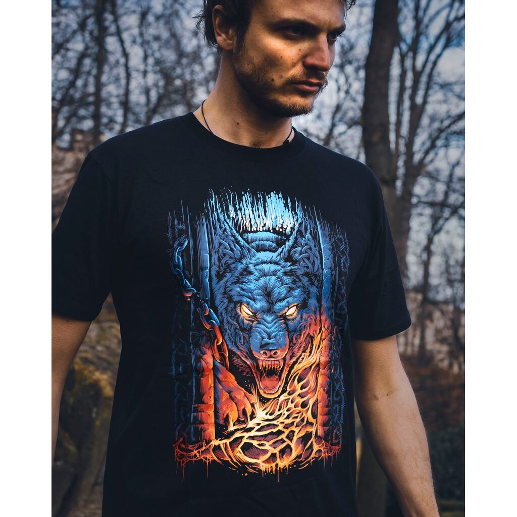 Tričko Naav Fenrir - čierne-modré, XL