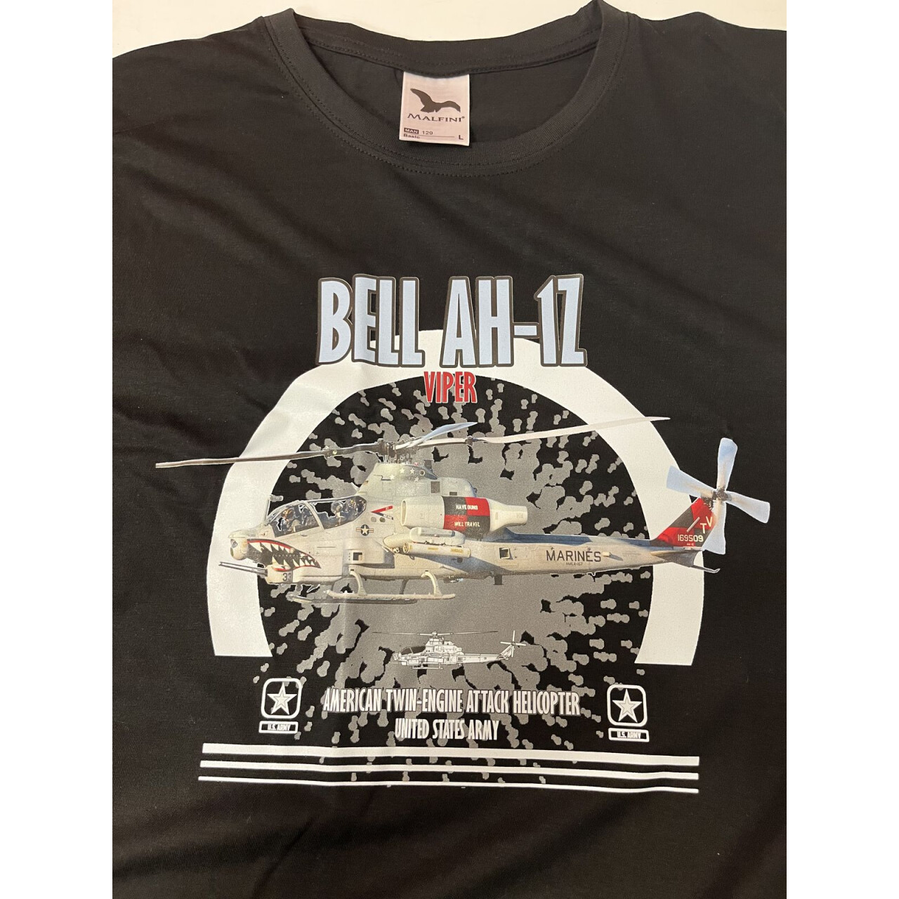 Tričko Striker Vrtuľník Bell AH-1Z Viper - čierne, M