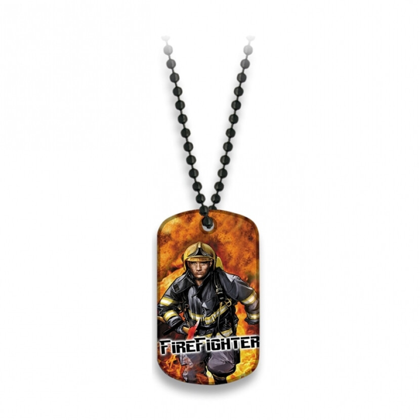 Známka Dog Tag Albainox FIRE FIGHTER - farebná