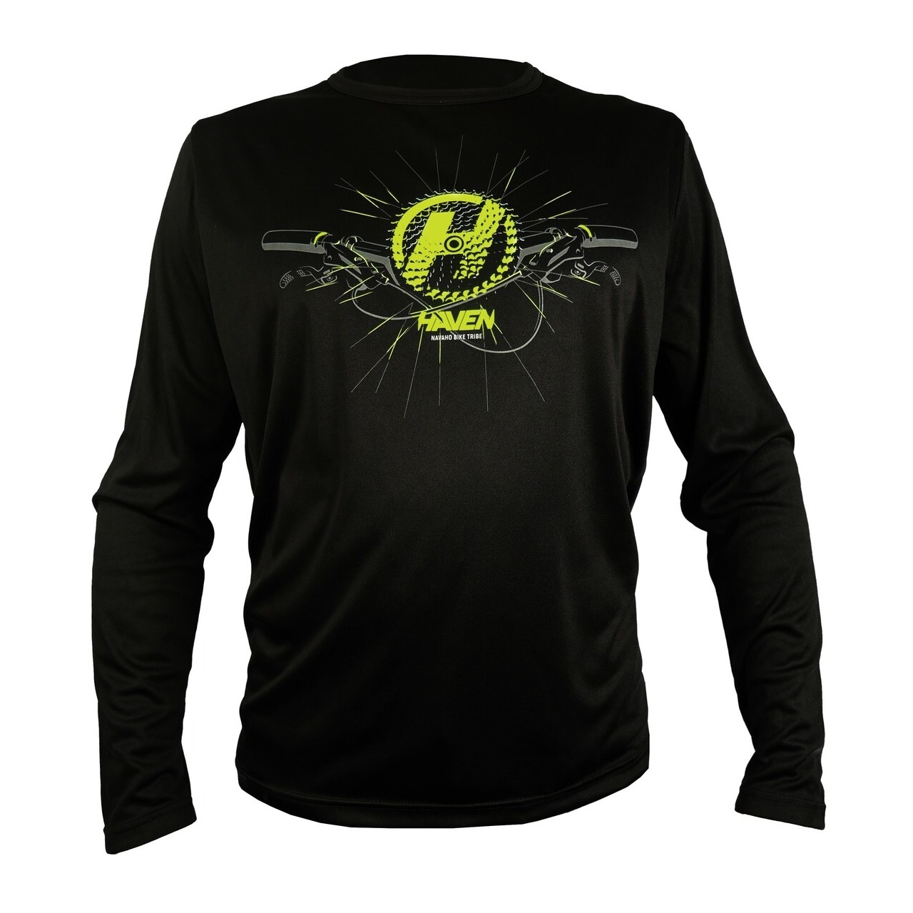 Tričko s dlhým rukávom Haven Navaho II - čierne-zelené, 3XL