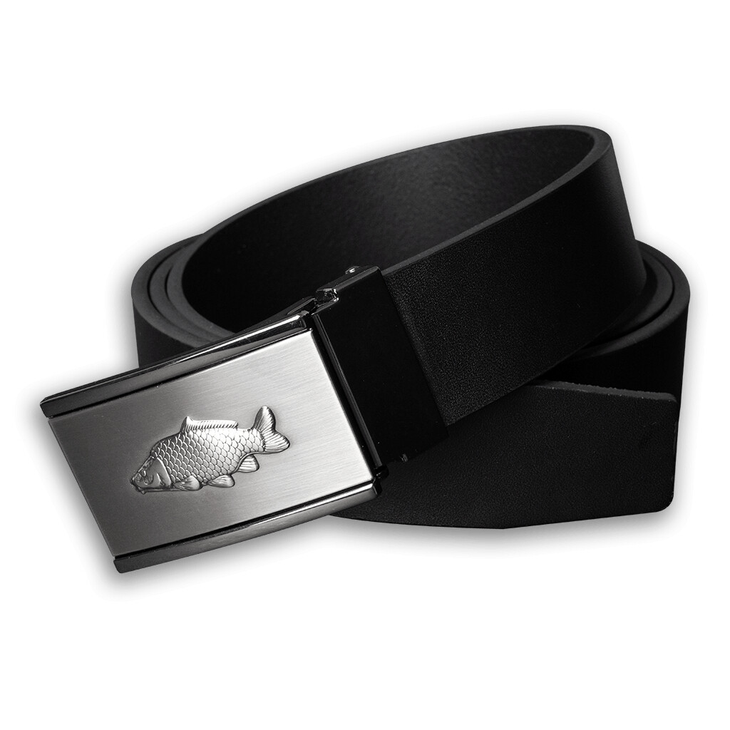 Opasok kožený rybársky Kapor Patina 3,5 cm - čierny, 100