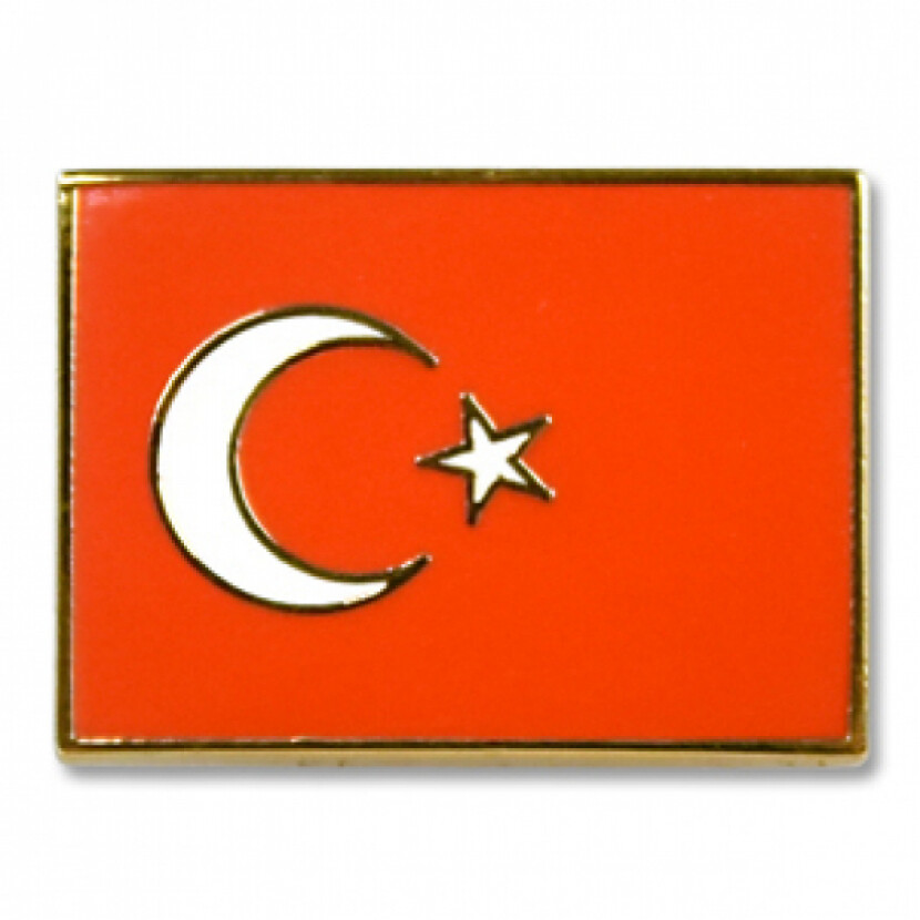 Odznak (pins) 18mm vlajka Turecko - farebný