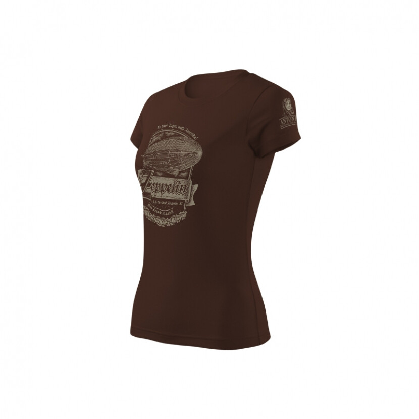 Tričko dámske Antonio so vzducholodí ZEPPELIN - hnedé, XL