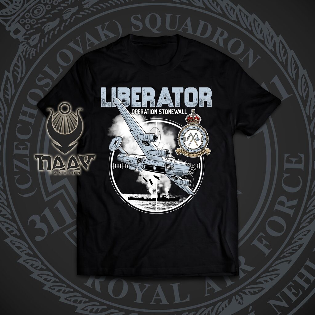 Tričko Naav Liberator 311. československá peruť - čierne, 3XL