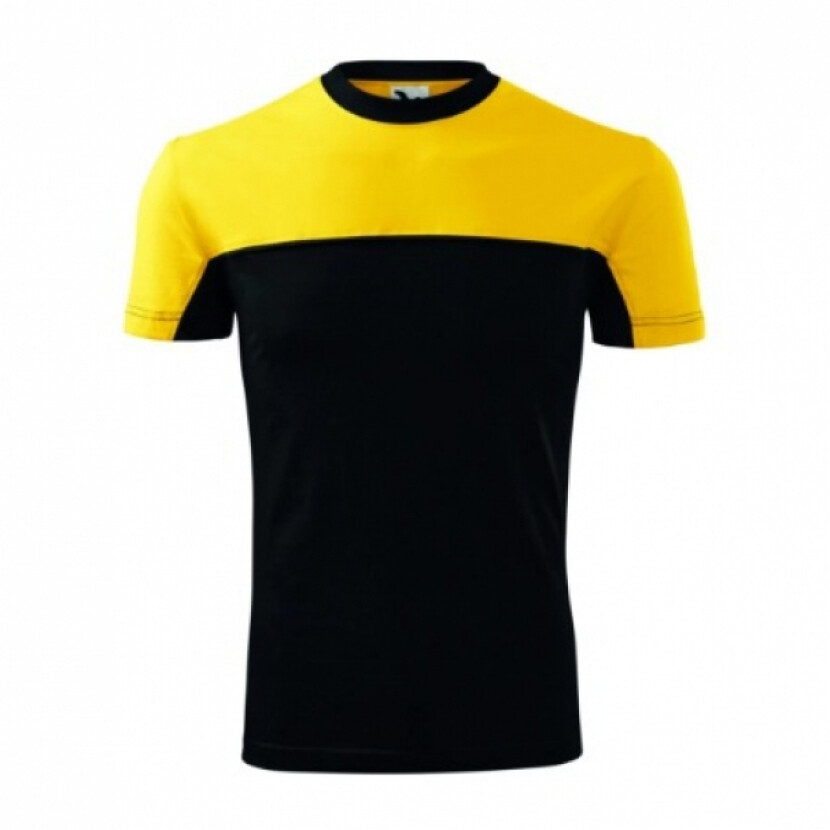 Tričko unisex Rimeck Colormix - čierne-žlté, S