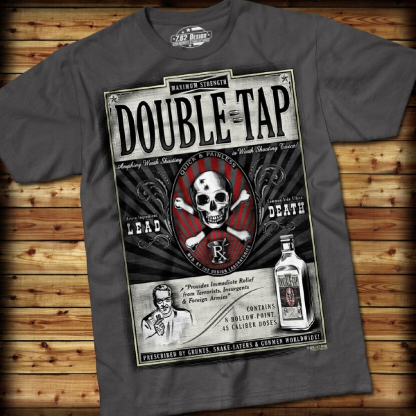 Tričko 7.62 Design Double Tap - sivé, S