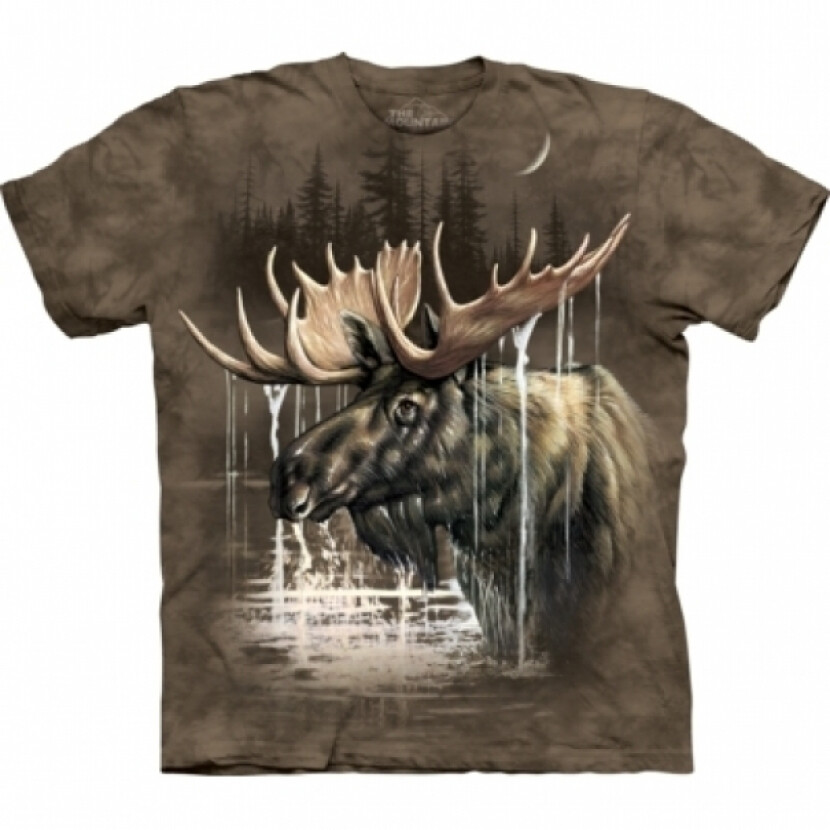 Tričko unisex The Mountain Moose Forest - hnedé, S