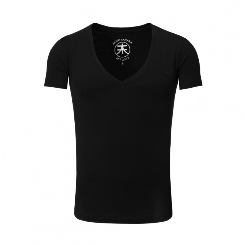 Tričko Akito Tanaka V-Neck - čierne, XXL