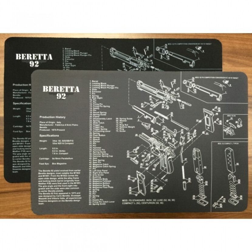 Servisná podložka na čistenie zbraní BERETTA 92 - sivá