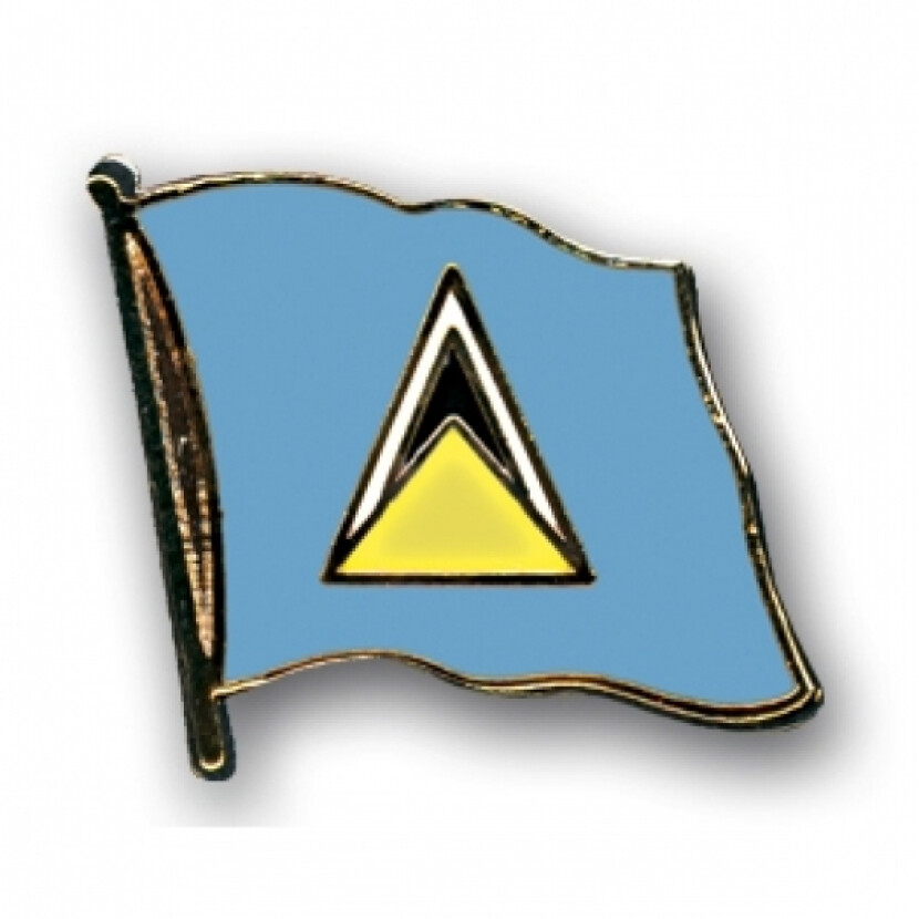 Odznak (pins) 20mm vlajka Svätá Lucia - farebný
