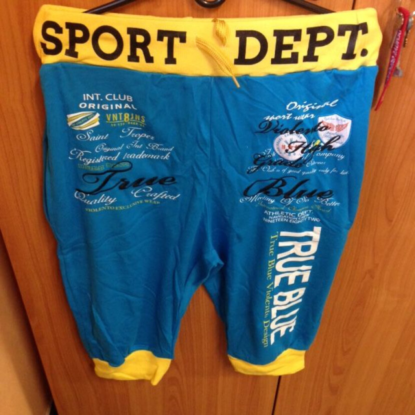 3/4 nohavice Violento True Blue - modré-žlté, S