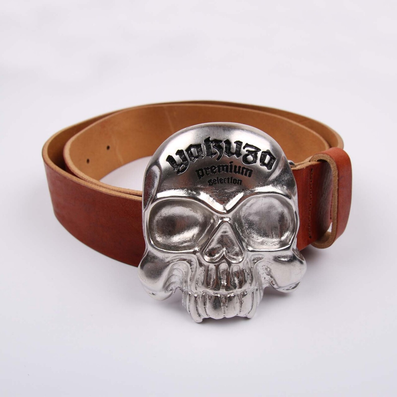 Opasok Yakuza Premium Skullhead - hnedý, 100