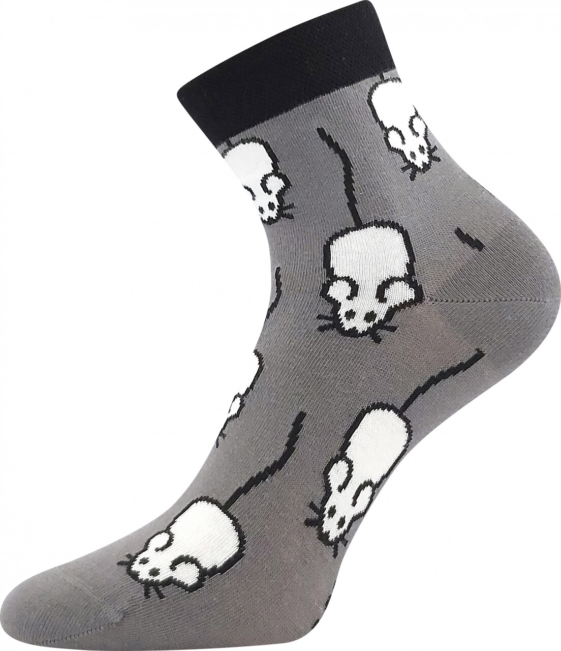 Ponožky unisex trendy Lonka Dorwin Myšky - sivé-čierne, 39-42