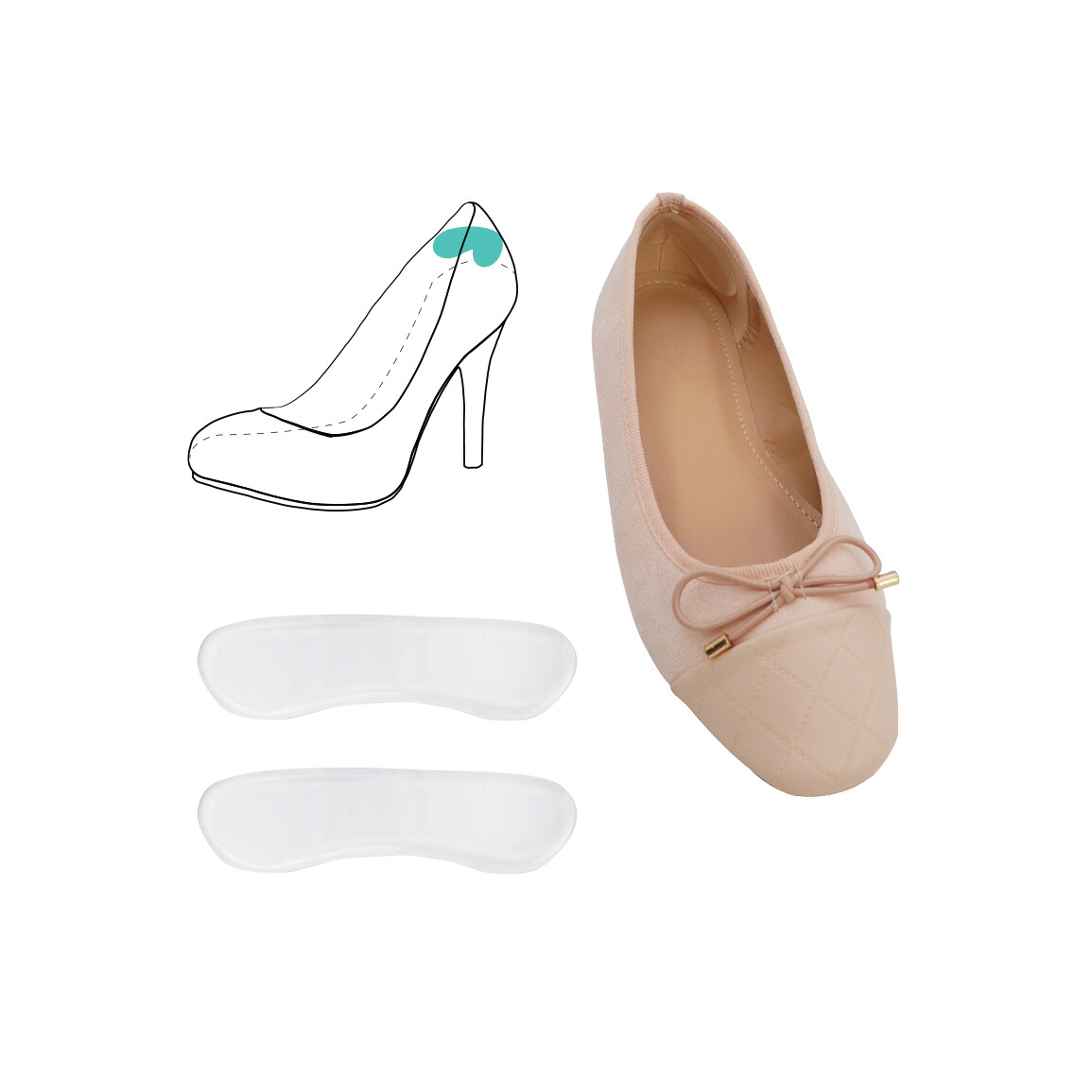 Opora päty HealMed - priehľadná