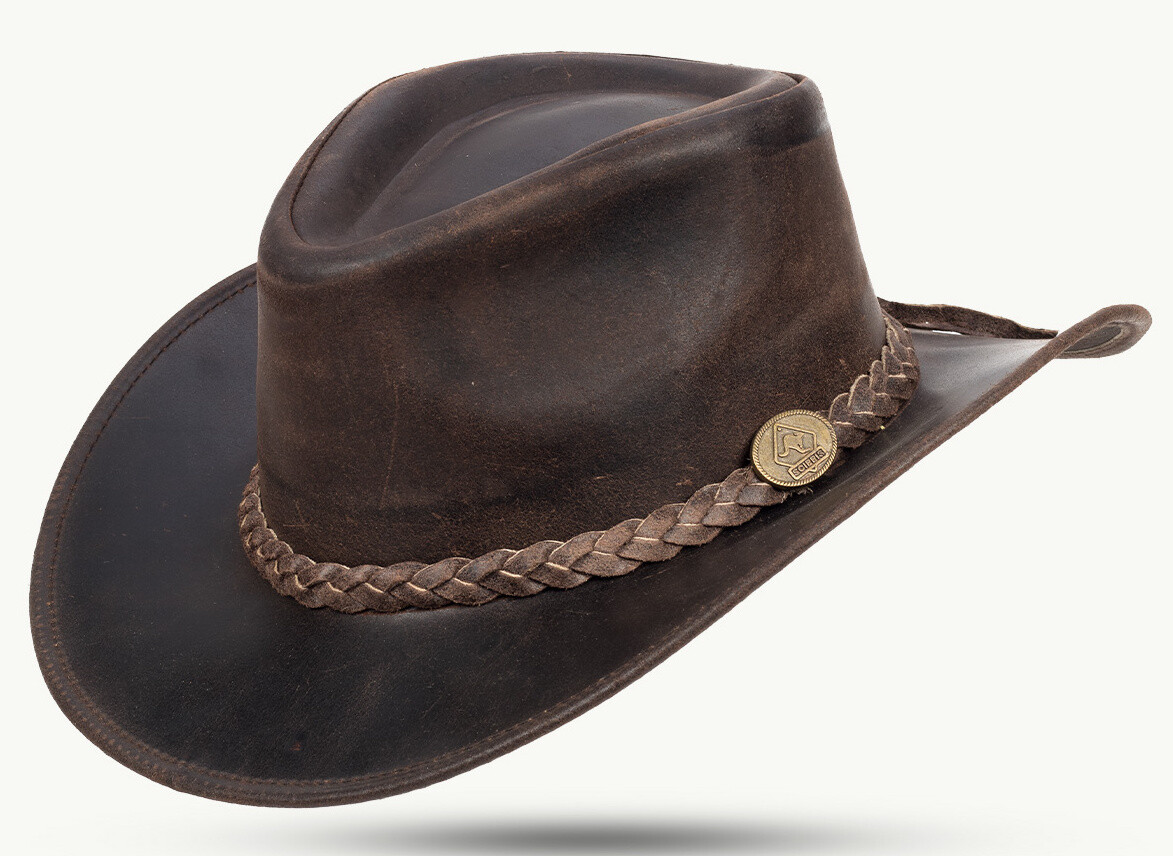 Austrálsky klobúk kožený Scippis Fitzroy - hnedý, S