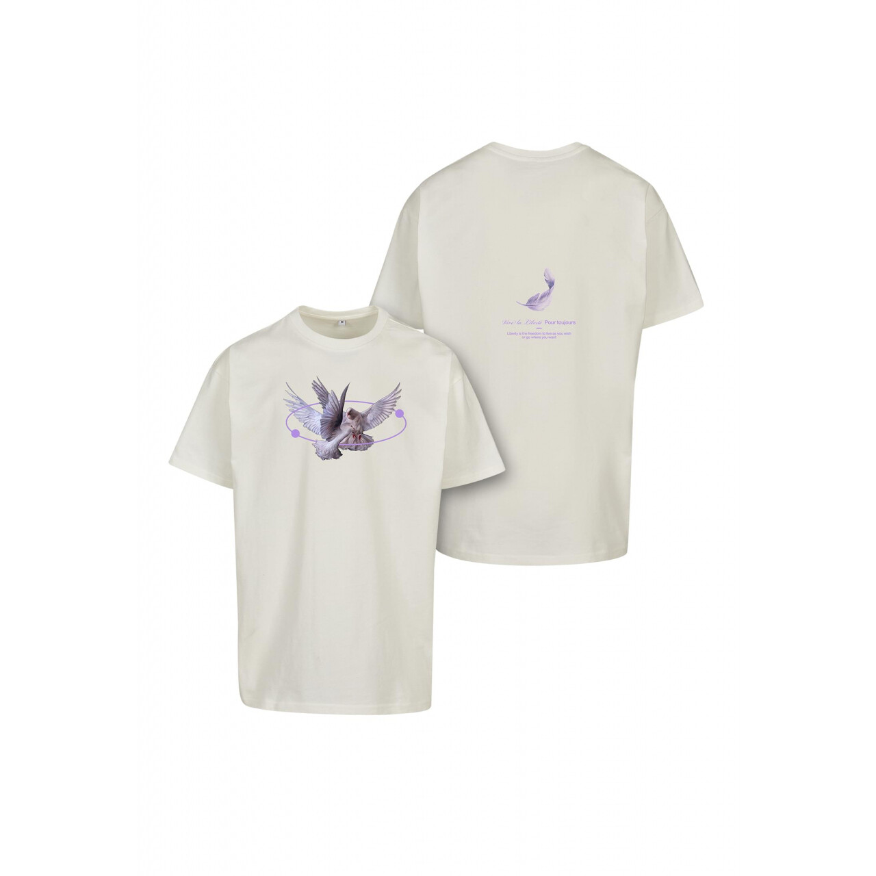 Tričko Mister Tee Vive la Liberte - krémové, L