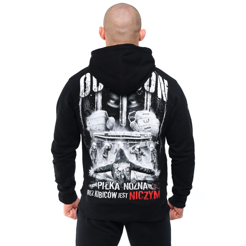 Mikina s kapucňou Octagon Piłka Nożna Dla Kibiców - čierna, 3XL