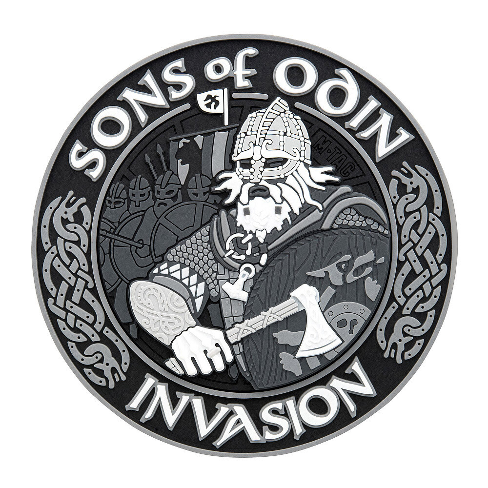 Nášivka M-Tac Sons of Odin 3D - sivá-čierna