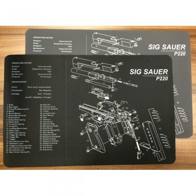 Servisná podložka na čistenie zbraní SIG SAUER P220 - čierna
