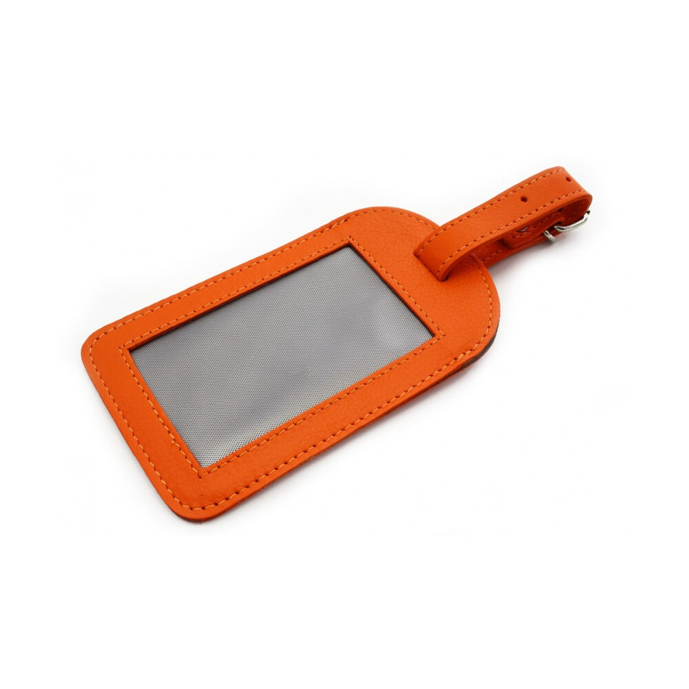 Kožená visačka na batožinu Arwel 5405 - oranžová