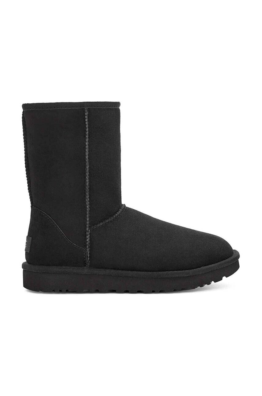 UGG Classic Short II dámske, čierna farba, na plochom podpätku, zateplené, 1016223.BLK