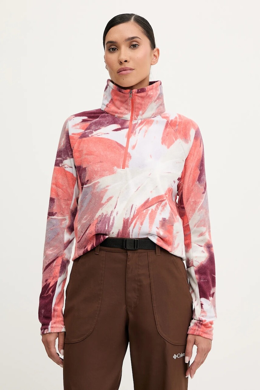 Športová mikina Columbia Glacial IV čierna farba, vzorovaná, 1802161