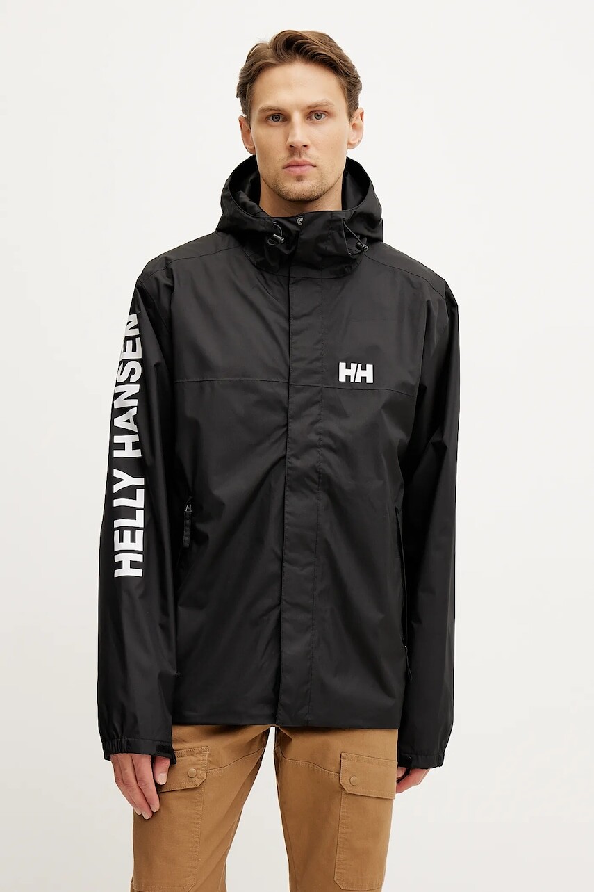 Nepremokavá bunda Helly Hansen Ervik pánsky, čierna farba, 64032