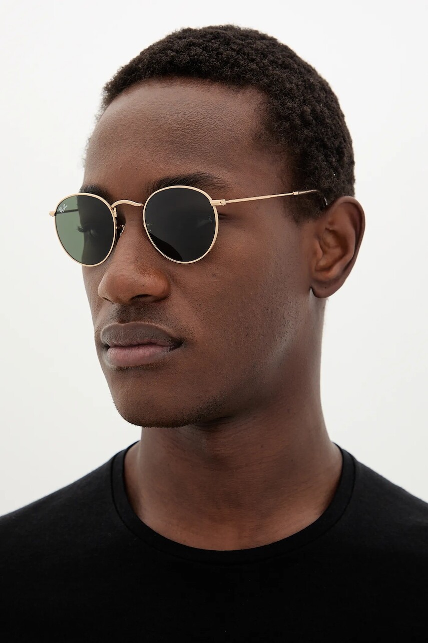 Okuliare Ray-Ban ROUND METAL pánske, zlatá farba, 0RB3447