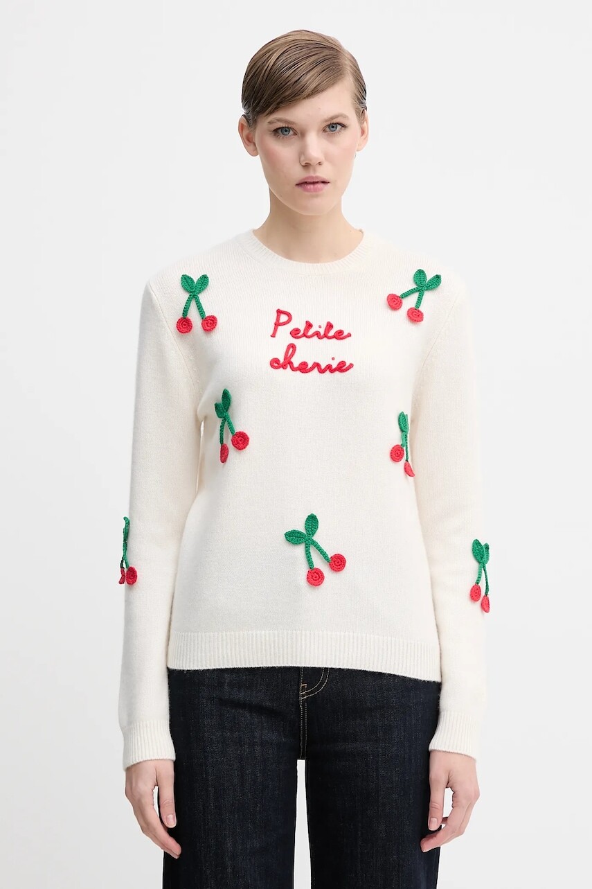 Vlnený sveter MC2 Saint Barth šedá farba, QUE0010