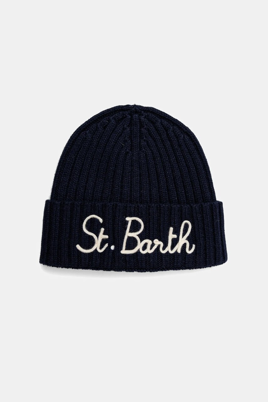 Vlnená čiapka MC2 Saint Barth béžová farba, vlnená