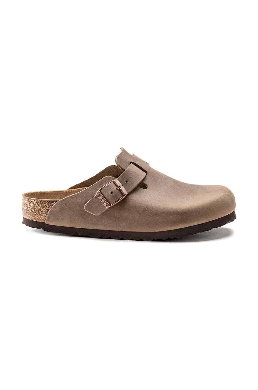 Nubukové šľapky Birkenstock Boston hnedá farba, 960811